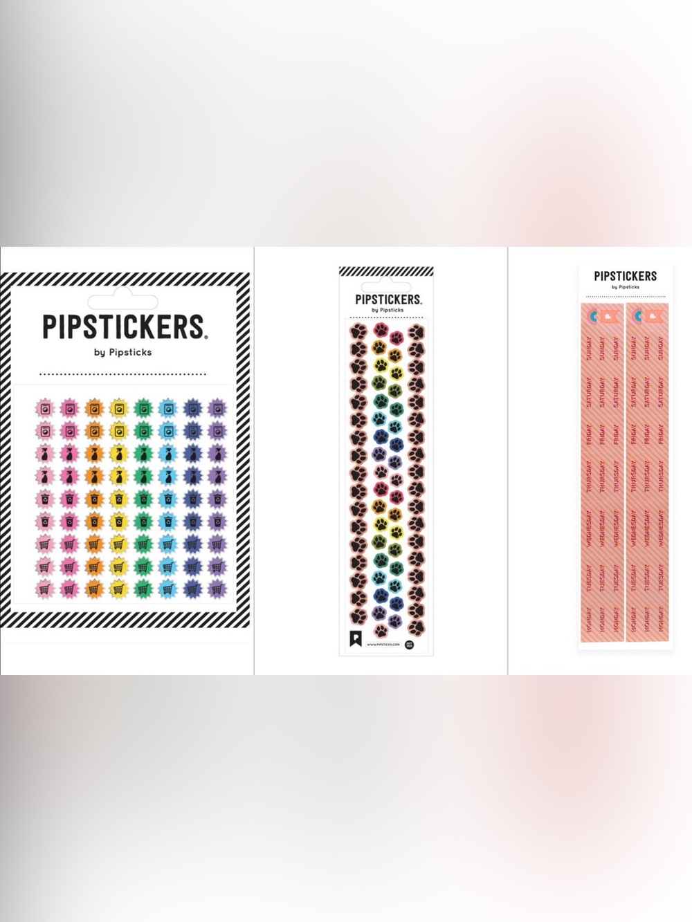 NWT set of 3 Pipsticks sticker sheets for planner